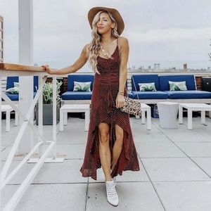 Lush gatherd polkadots cami dress NWOT